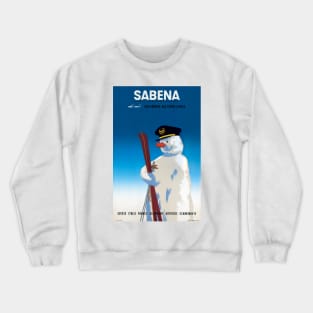 Vintage Travel Poster Belgium Sabena Crewneck Sweatshirt